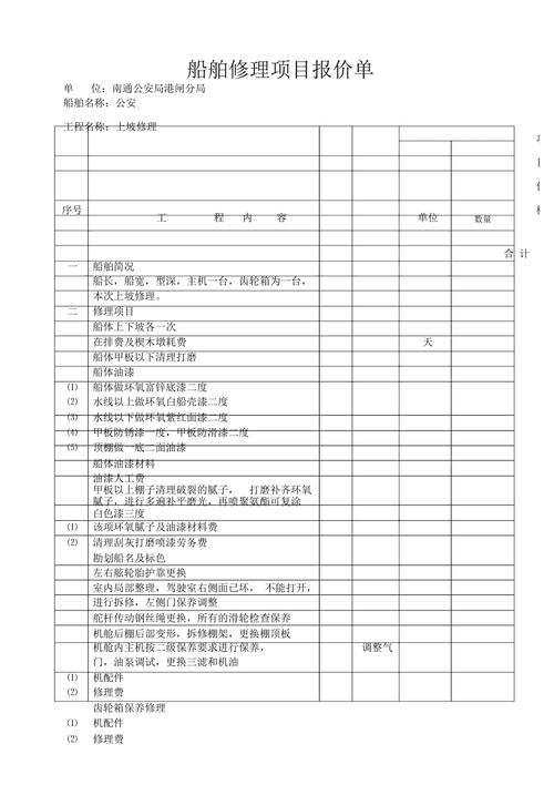 船舶修理价格表如何查询与参考？-图1